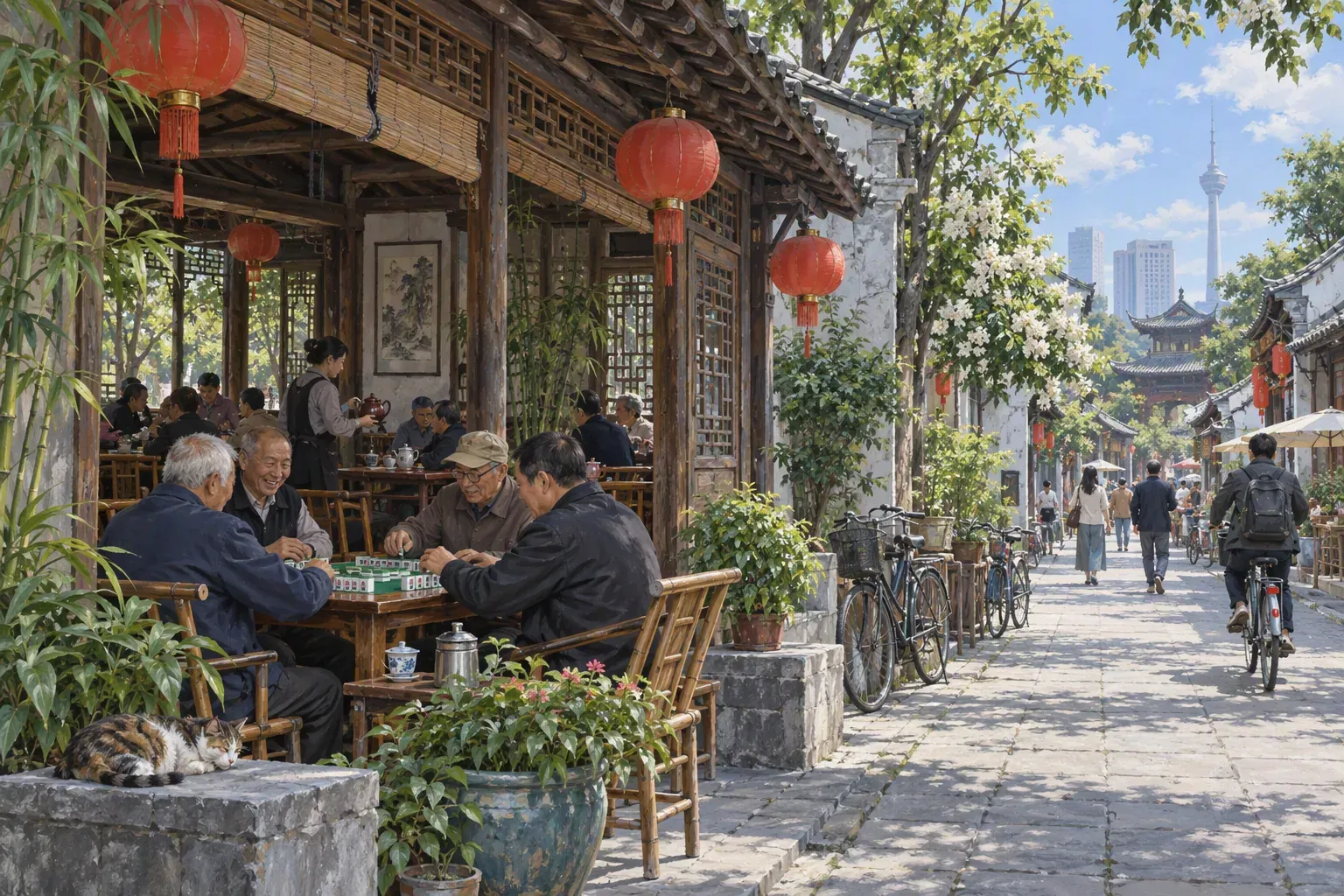 Daily life and teahouse culture in Chengdu