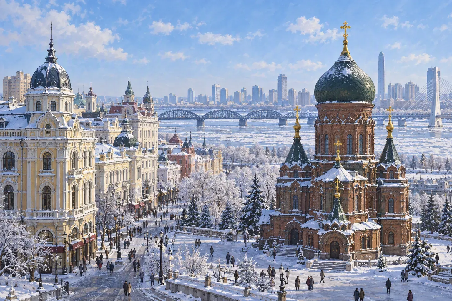 Illustration of studying and living in Harbin