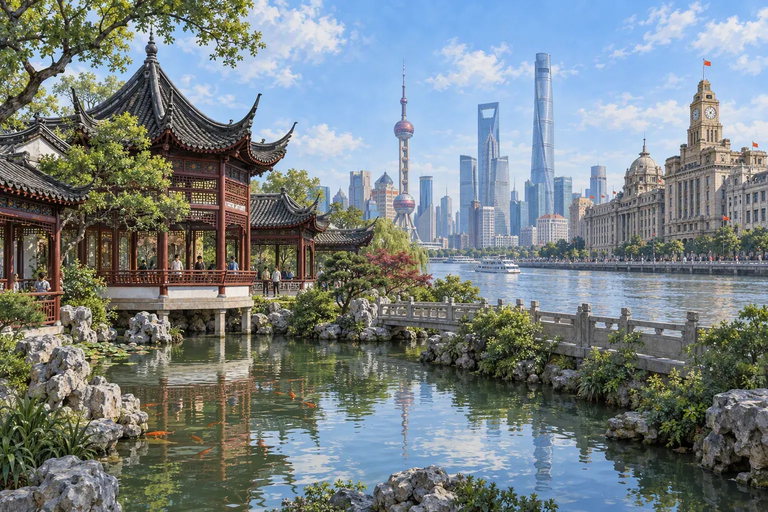 Shanghai Bund and lilong lane culture