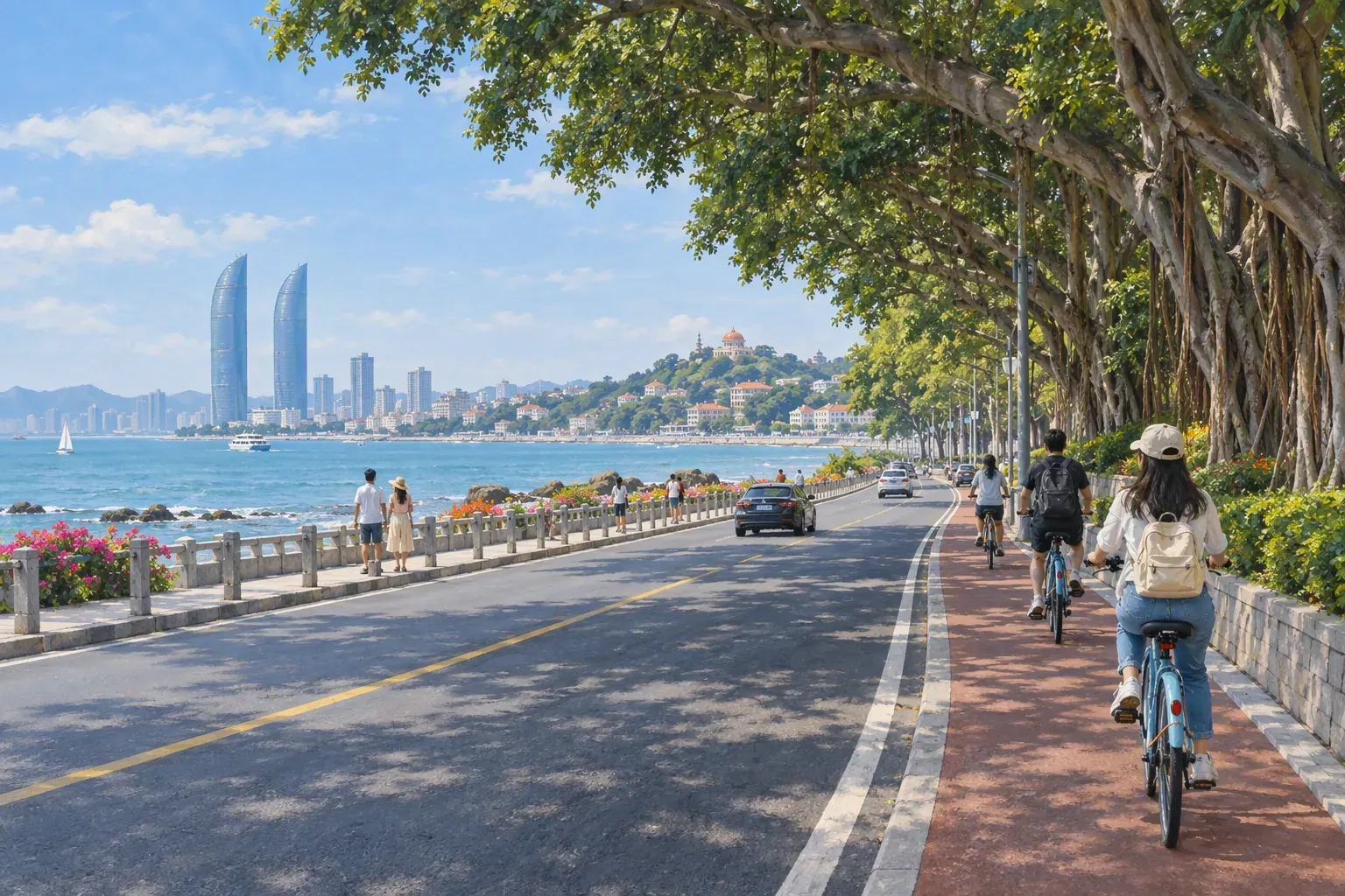 Daily life and seaside paths in Xiamen